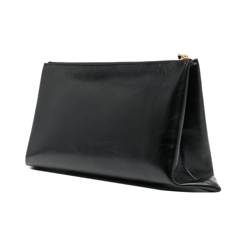 JIL SANDER Logo Embossed Zipped Clutch Bag-1