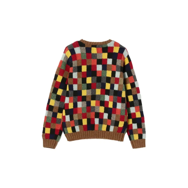 Beams Patchwork Crew Neck Jumper-5