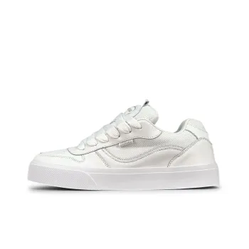 LuzaoT SUPER DRAG Anti Slip Wear Resistant Low Top Skateboard Shoes Unisex Pure White