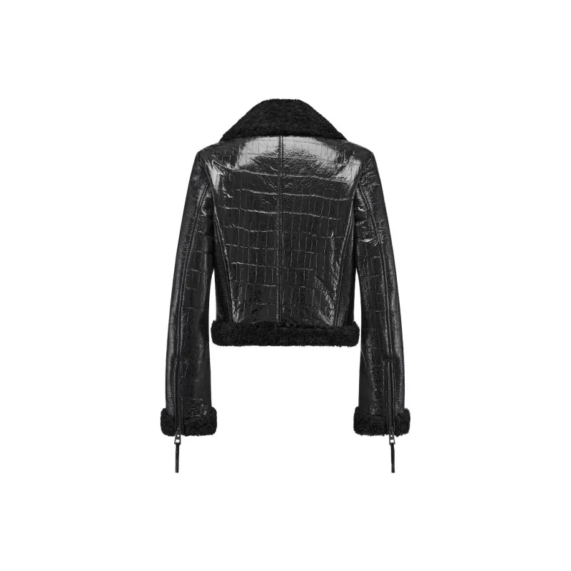 DIOR Leather Jackets Women's Black-2