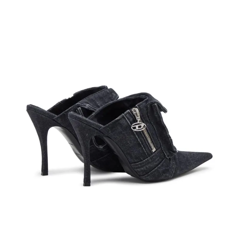 DIESEL D-Venus Pocket 100mm Denim Mules-3
