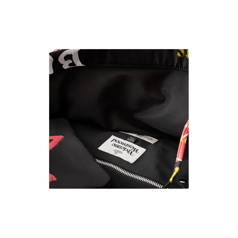 Vivienne Westwood MURRAY Recycled Polyester Tote Bag, Shopping Bag, Handbag Regular Unisex Black/Multicolor-3