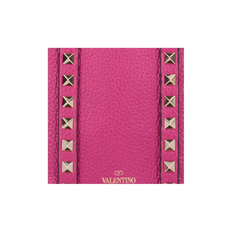 Valentino Rockstud Grained Leather Tote Bag Shopping Bag Shoulder Bag Crossbody Bag Handbag Mini Women's Pink-3