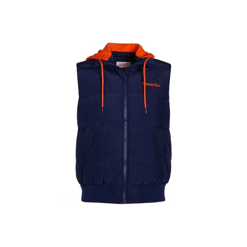 Mitchell Ness Vests Men Navy Blue Orange