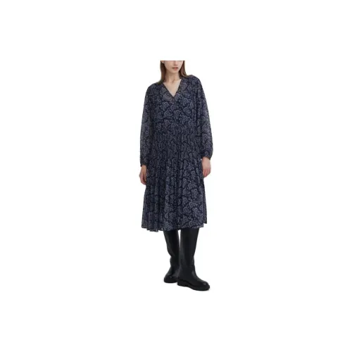 UNIQLO X Clare Waight Keller Co-branded Collection Long-Sleeved Dresses Women's Dark Blue