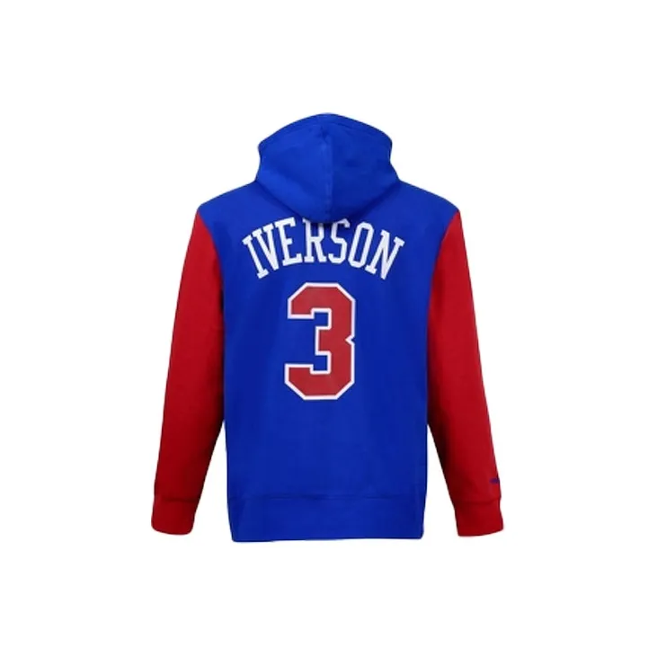 Mitchell Ness Sweatshirts Unisex Royal Blue Red-1