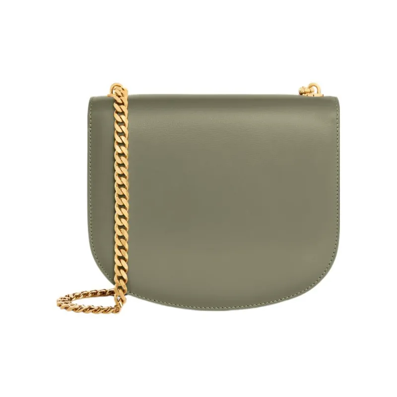 CELINE BesaceTriomphe Cow Leather Crossbody Bag, Shoulder Bag Women's Soft Khaki-2
