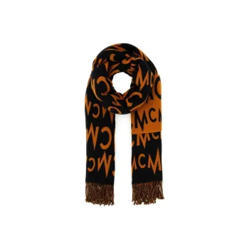 MCM Knit Scarves Unisex Black/Orange