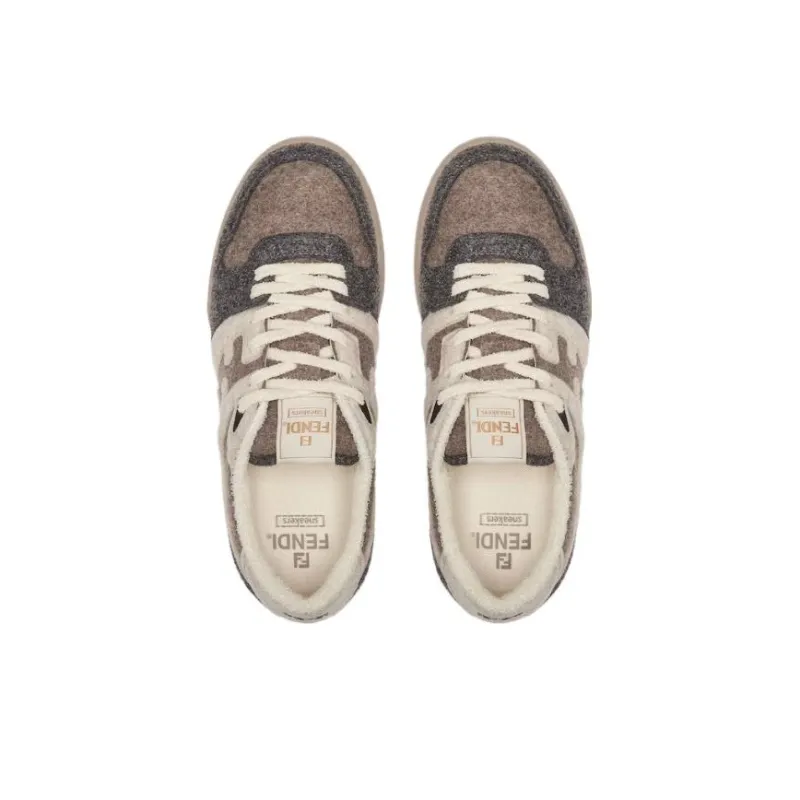 FENDI Cushioning Wear Resistant Low Top Skateboard Shoes Men's Brown-3