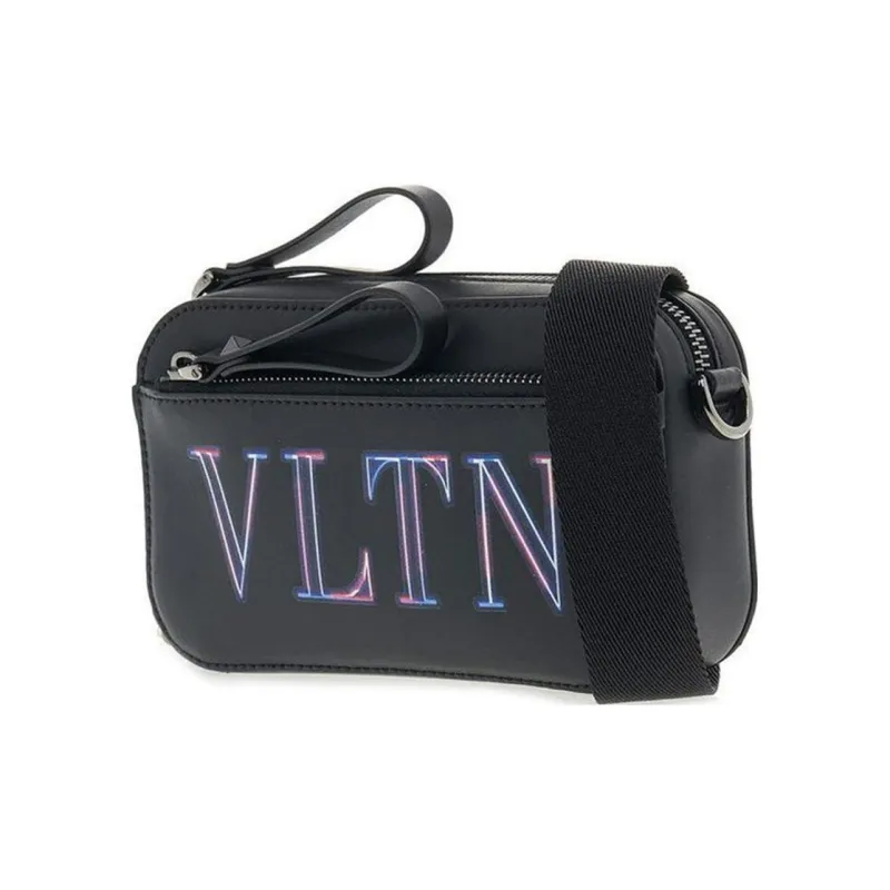 Valentino Leather Clutches Shoulder Bags Men's Black-3