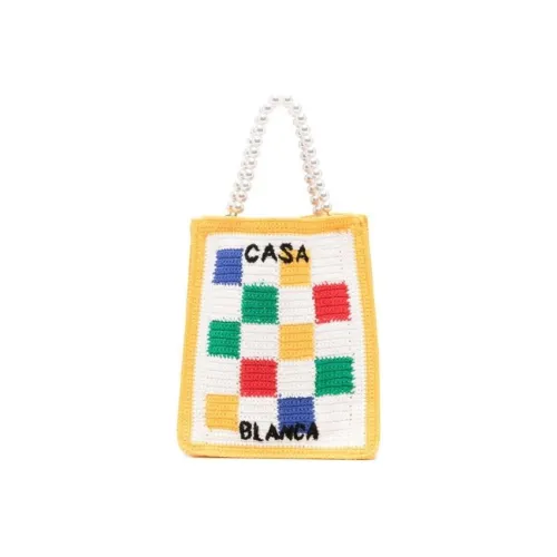 CASABLANCA Checked Crochet-knit Tote Bag