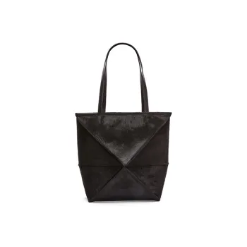 LOEWE Cowhide Tote Bag, Shopping Bag, Shoulder Bag, Handbag Medium Size Women's Black
