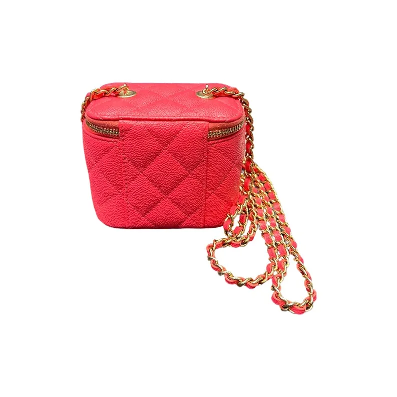 CHANEL Grain Embossed Cow Leather Box Bag, Shoulder Bag, Crossbody Bag Mini Women's Rose Pink-2