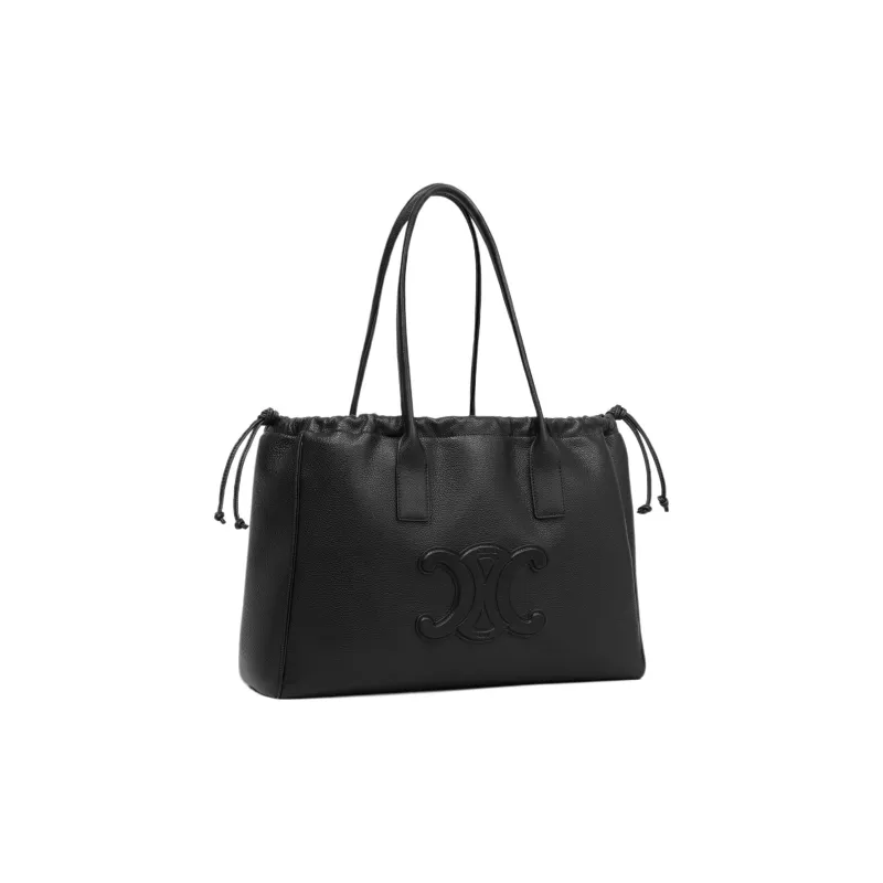 CELINE Cabas Grained Calfskin Tote Bag Shopping Bag Handbag Regular Women's Black-1
