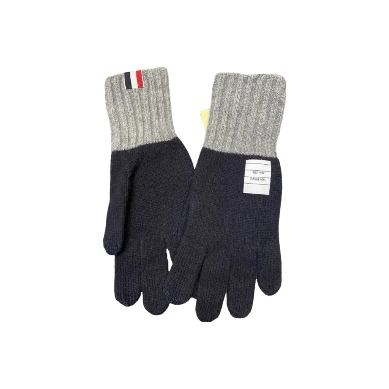 THOM BROWNE· Knit Gloves Unisex Blue-0