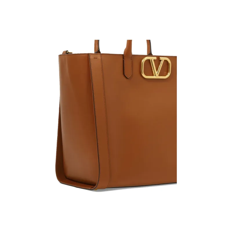 Valentino Leather Handbag Regular Women's Brown-3