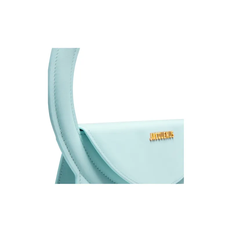 Jacquemus Le Sac Rond Cow Leather Shoulder Bag Crossbody Bag Handbag Women's Light Blue-4