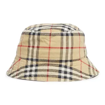 Burberry Checked Pull On Bucket Hat