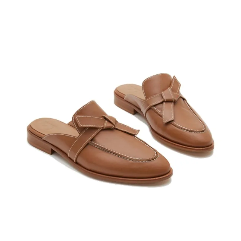 FLATTERED Closed Toe Slippers 2cm Women's Brown-1