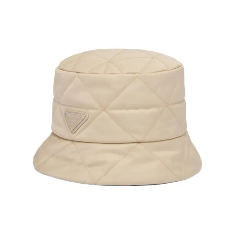 PRADA Triangle-logo Quilted Bucket Hat-0