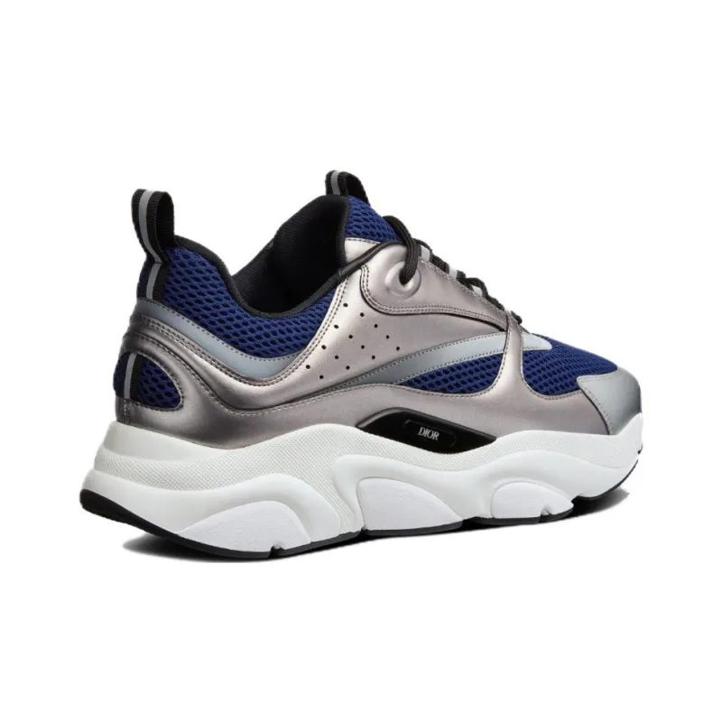 DIOR B22 Blue Technical Mesh Silver Tone White-2