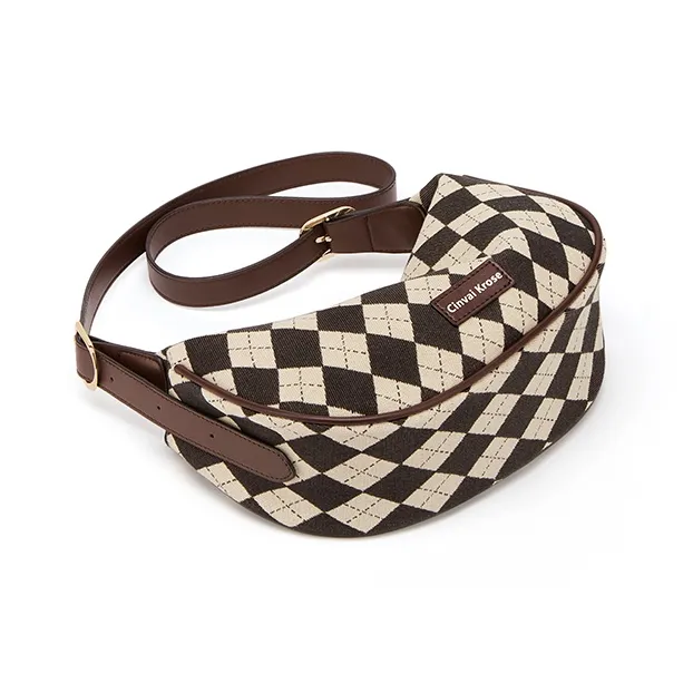 Simvay Clos Canvas With Microfiber Dumpling Bag, Crossbody Bag, Shoulder Bag Small Size Women's Coffee-5