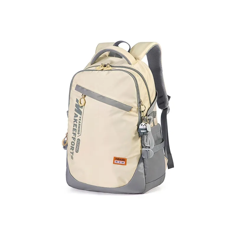 ZUONU Oxford Backpack Large Size Unisex Greige/Cherry Blossom Pink/Dusty Pink/Black Gray Color/Vibrant Orange-15