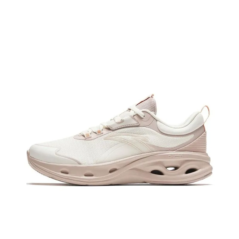 Anta Cushioning Rebound Low-Top Running Shoes Women's Ivory White Lotus Grey-0