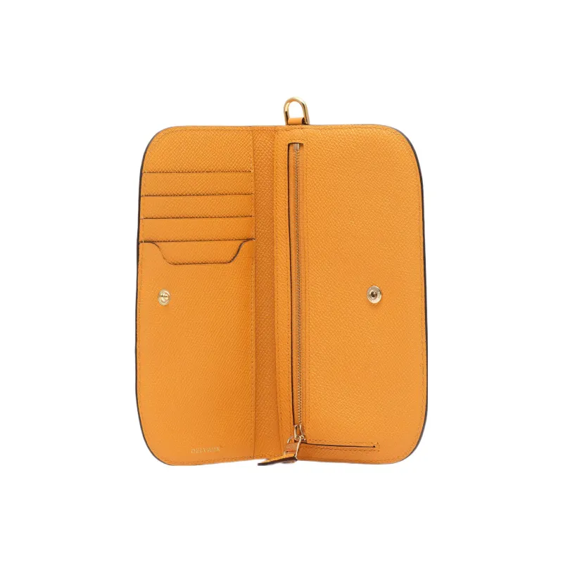 Delvau Grain Calfskin Wallet Regular Women's Yellow-2