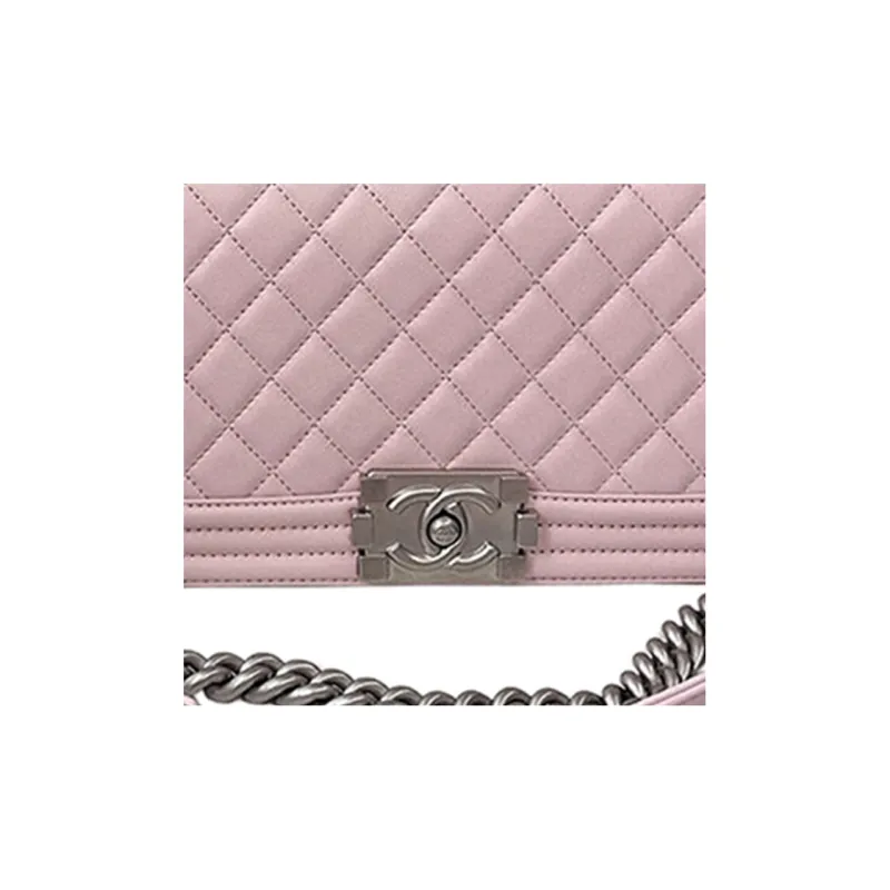 CHANEL Leboy Cow Leather Crossbody Bag, Shoulder Bag Medium Size Women's Pink-1