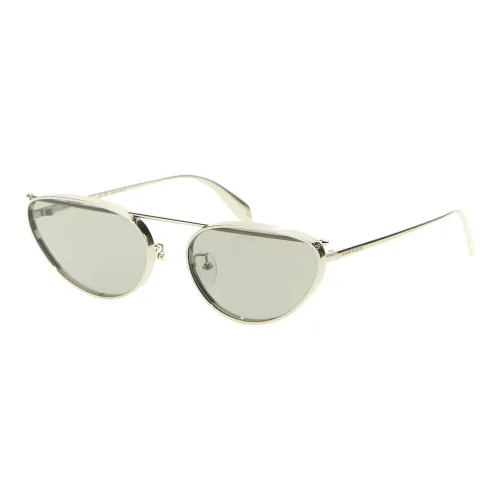 Alexander McQueen Metal Cat Eye Sunglasses Women's Silver