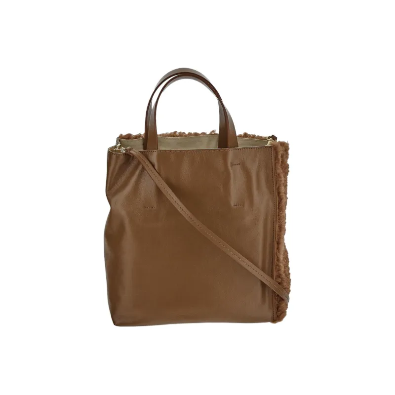 MARNI Logo Patch Open Top Tote Bag-2