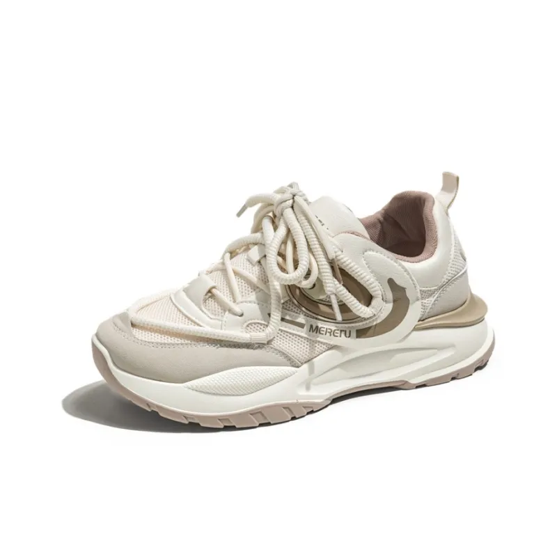 Meiretu Slip Resistant Low Top Casual Shoes Men's Ecru-1