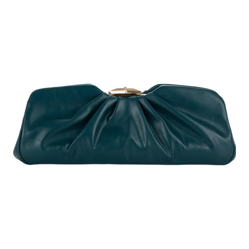 Elisabetta Franchi Synthetic Leather Clutch Large Size Women's Green-2