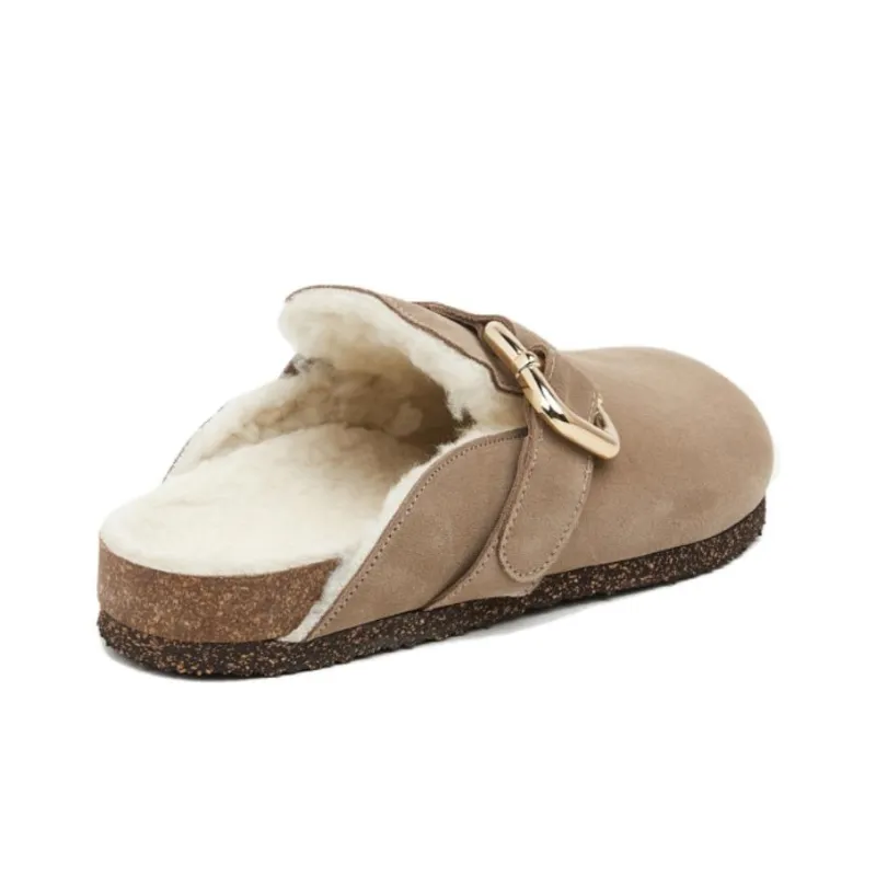 FLATTERED Cora Closed Toe Slippers 1cm Women's Brown Beige-2