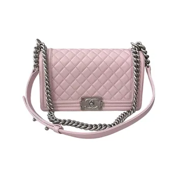 CHANEL Leboy Cow Leather Crossbody Bag, Shoulder Bag Medium Size Women's Pink