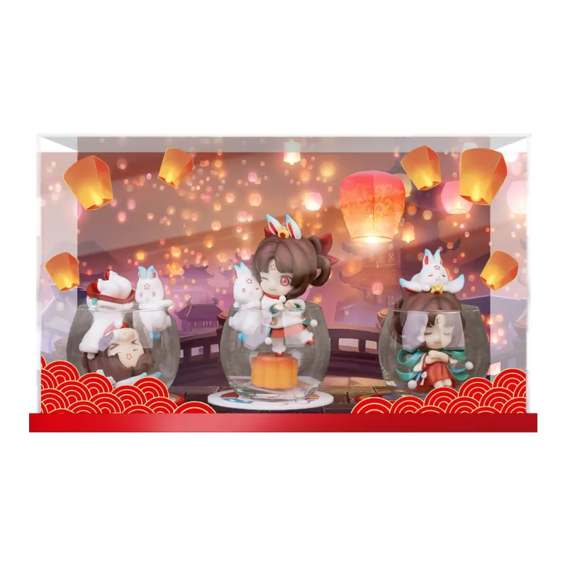 AOWOBOX Myethos New Year Gift Moon Rabbit Xiao Mei Aroma Hand Puppet Display Case Model Accessories-0