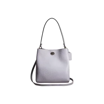 COACH Charlie Pebbled Leather Bucket Bag Handbag Shoulder Bag Crossbody Bag Large Size Women's Taro Purple