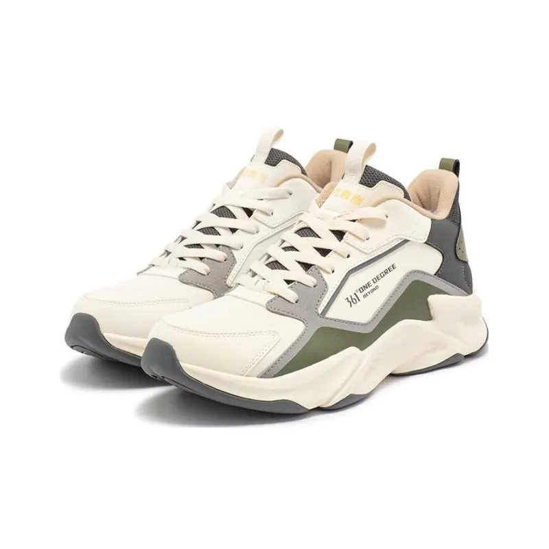 361° Cushioning Wear Resistant Low Top Running Shoes Men's Greige-2