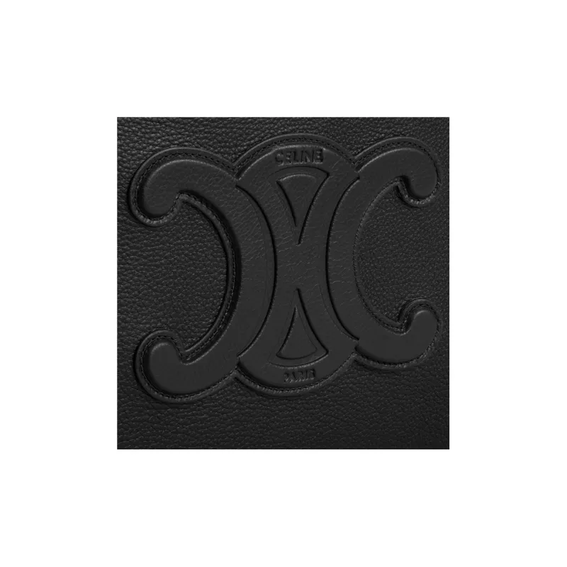 CELINE Cabas Grained Calfskin Tote Bag Shopping Bag Handbag Regular Women's Black-4