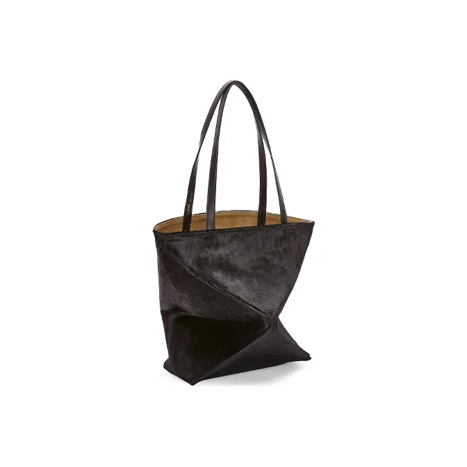 LOEWE Cowhide Tote Bag, Shopping Bag, Shoulder Bag, Handbag Medium Size Women's Black-1