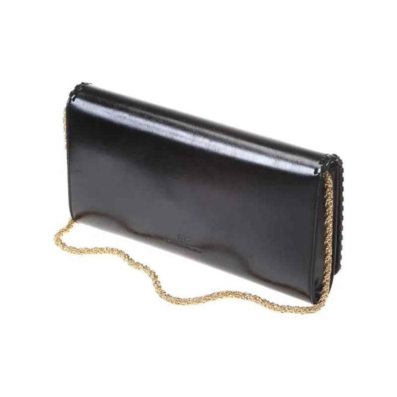 Elisabetta Franchi Polyester One Shoulder Crossbody Clutch Women's Black-3
