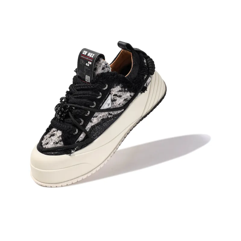 ON MAX Paper Airplane Series Skateboard Shoes Unisex Low Top Black/White-3