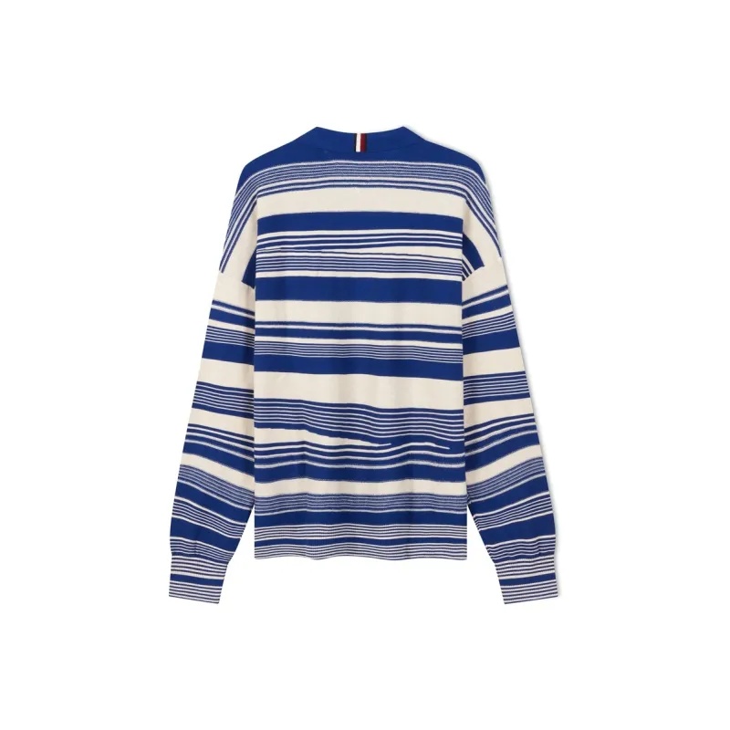Tommy Hilfiger Polo Shirt Men's Blue White Stripes-1