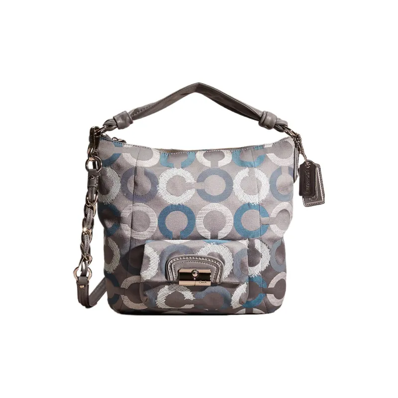 COACH Kristin Fabric Hobo Bag Shoulder Bag Crossbody Bag Handbag Large Size Women's Gray-0