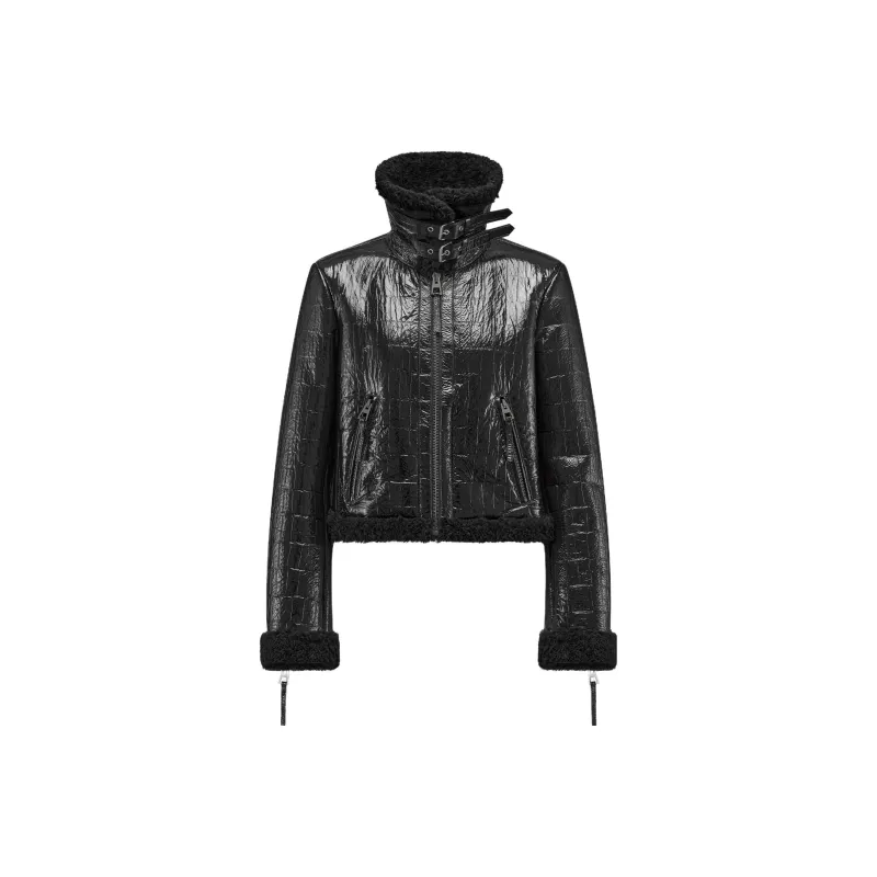 DIOR Leather Jackets Women's Black-1