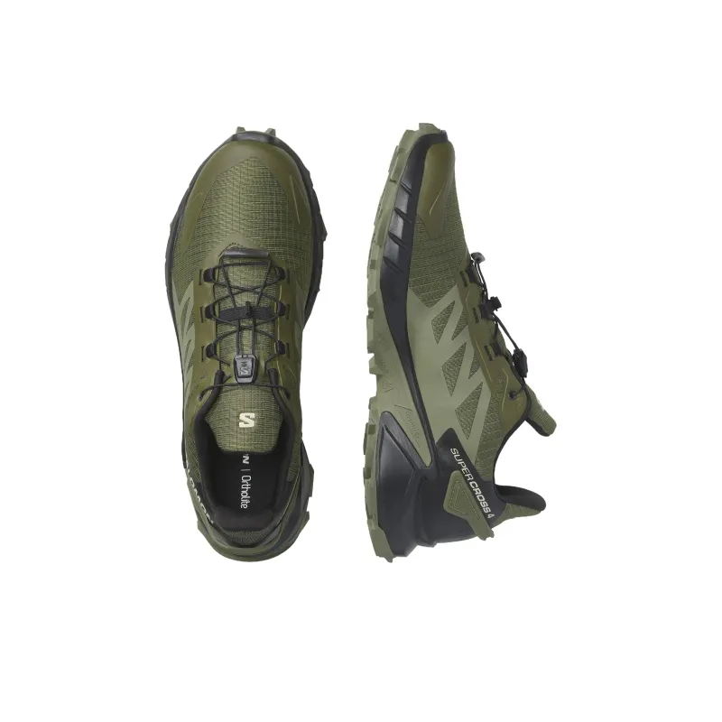 SALOMON Supercross 4 Wear-Resistant Low-Top Running Shoes Men's Green-3