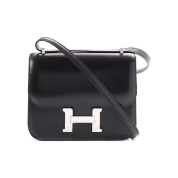 HERMES Constance Box Leather Shoulder Bag Crossbody Bag Mini Women's 89Noir Black