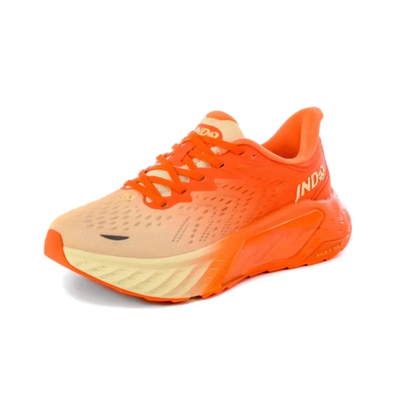 JNDO Low Top Tesla Valve Breathing Technology Running Shoes Unisex Vibrant Orange-4