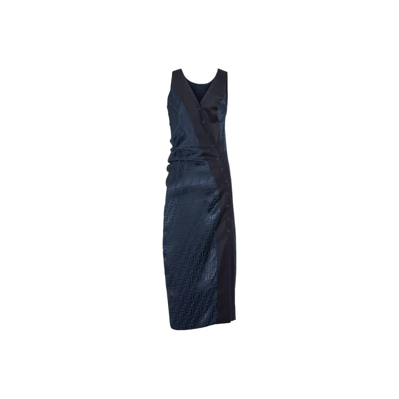 FENDI Monogrammed Silk Dress-1